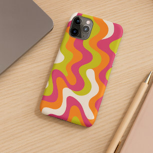 Lime Green Hot Pink Amorphous Shapes Art Pattern iPhone 17 Case