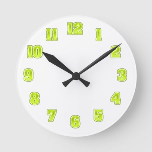 Lime Green in Yellow Clock Template