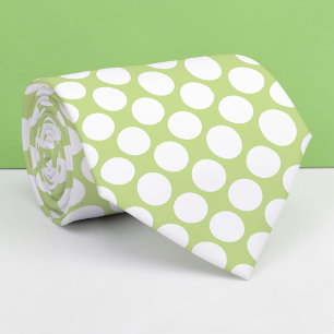 Lime Green Jumbo Polka Dots Custom Necktie