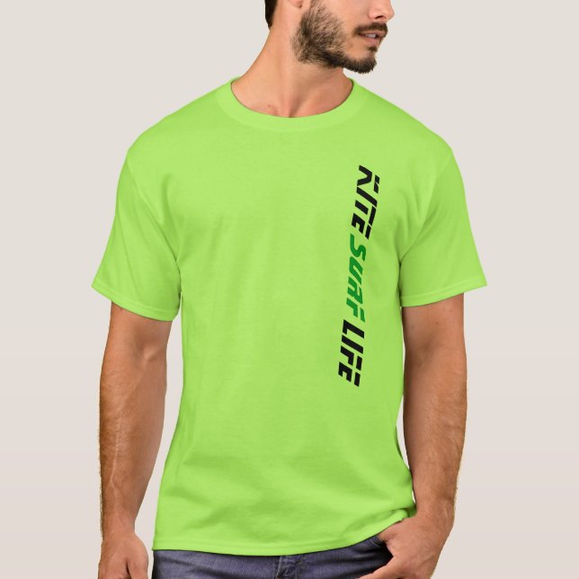 Lime Green Kite Surf Life Gone Knots Kiteboarding T-Shirt (Front)