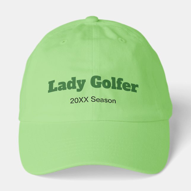 Lime Green Lady Golfer Golf Hat (Front)