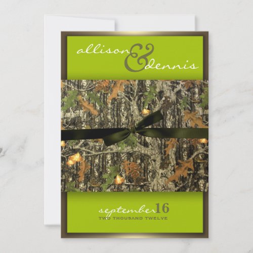 Lime Green - Lavish Camo Wedding Invitations