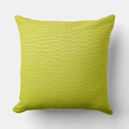 Lime Green Leather Look Print Pillow