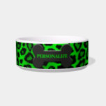Lime Green Leopard Animal Print  Bowl<br><div class="desc">Pet Bowl. Featuring a stylish lime green Leopard animal pattern ready for you to personalize. ✔NOTE: ONLY CHANGE THE TEMPLATE AREAS NEEDED! 😀 If needed, you can remove the text and start fresh adding whatever text and font you like. 📌If you need further customization, please click the "Click to Customize...</div>
