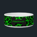 Lime Green Leopard Animal Print  Bowl<br><div class="desc">Pet Bowl. Featuring a stylish lime green Leopard animal pattern ready for you to personalize. ✔NOTE: ONLY CHANGE THE TEMPLATE AREAS NEEDED! 😀 If needed, you can remove the text and start fresh adding whatever text and font you like. 📌If you need further customization, please click the "Click to Customize...</div>