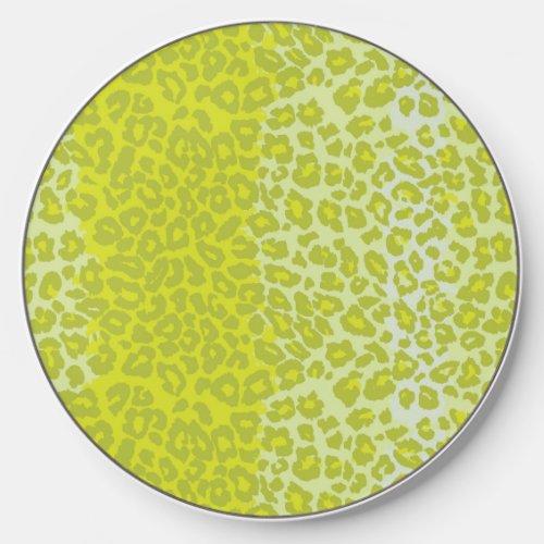 Lime Green Leopard Cheetah Print Wireless Charger