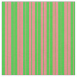 [ Thumbnail: Lime Green & Light Coral Colored Stripes Fabric ]