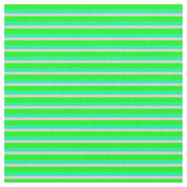 Lime, Green & Light Grey Colored Stripes Fabric (Close Up)