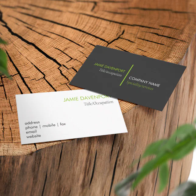 Lime Green Line Business Card | Zazzle