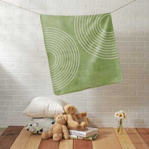 Lime Green Linen Minimalist Baby Blanket