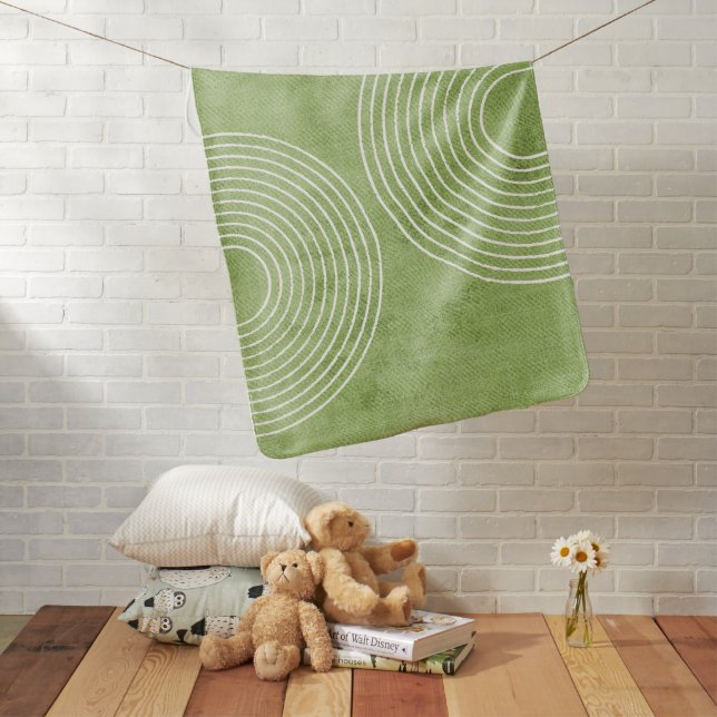Lime Green Linen Minimalist Baby Blanket (In Situ)