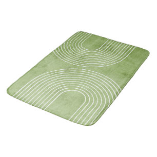 Lime Green Linen Minimalist Bath Mat