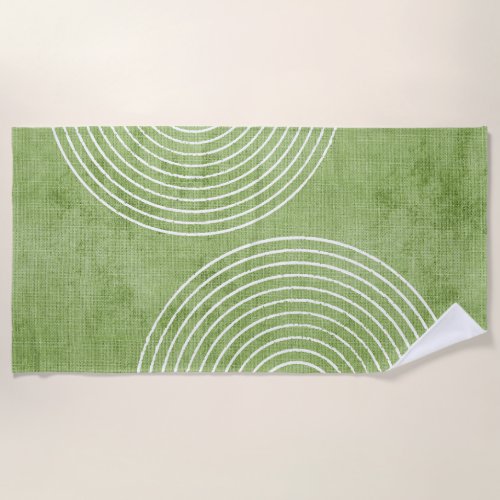 Lime Green Linen Minimalist Beach Towel