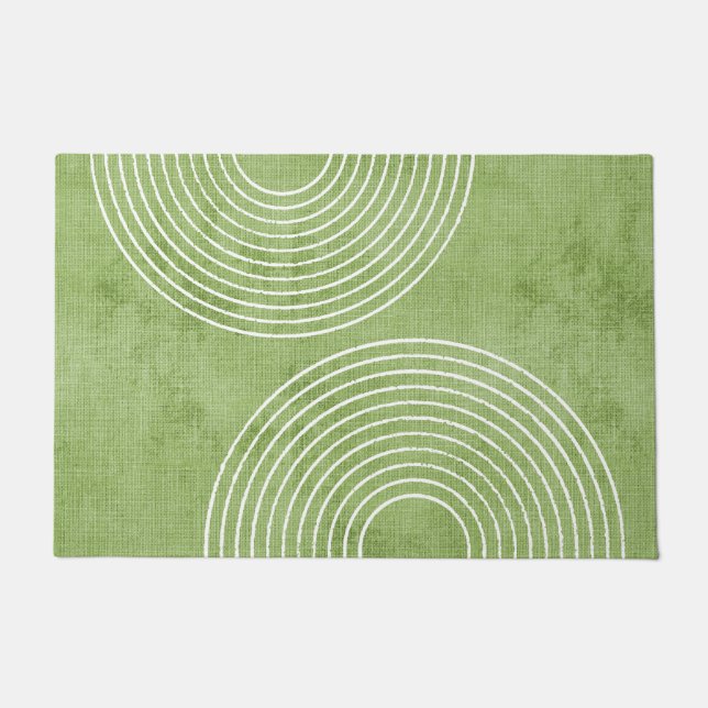 Lime Green Linen Minimalist Doormat (Front)