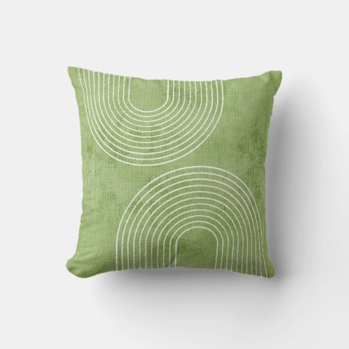 Lime Green Linen Minimalist Throw Pillow