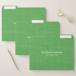 Lime Green Linen Texture File Folder