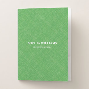 Lime Green Linen Texture Pocket Folder