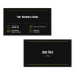 Lime Green Lines Corporate Chartreuse Icons Black Business Card Lime Green Lines Corporate Chartreuse Icons Black Business Card