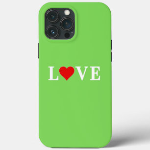Lime Green LOVE Modern iPhone 13 Pro Max Case
