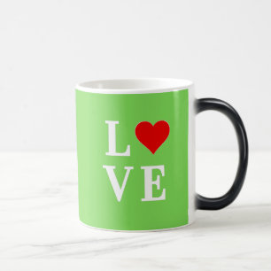 Lime Green LOVE Modern Stylish Color Morph Mug