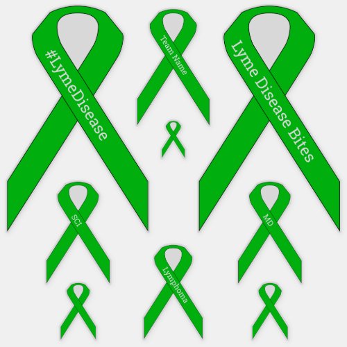 Lime Green Lyme MD Lymphoma Awareness Ribbon Sticker