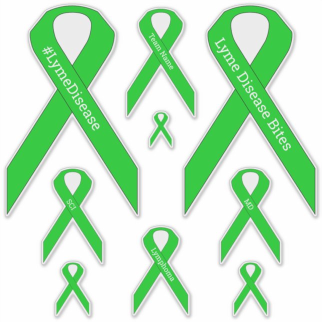 [Lime Green] Lyme, MD, Lymphoma Awareness Ribbon Sticker (Front)