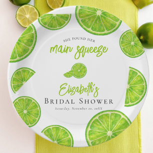 Lime Green Main Squeeze Bridal Shower Paper Plates