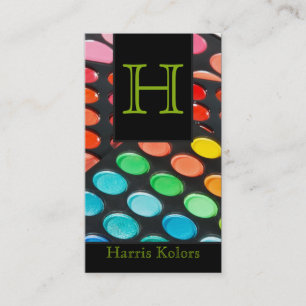 Lime Green Make Up Artist Palette Business Card