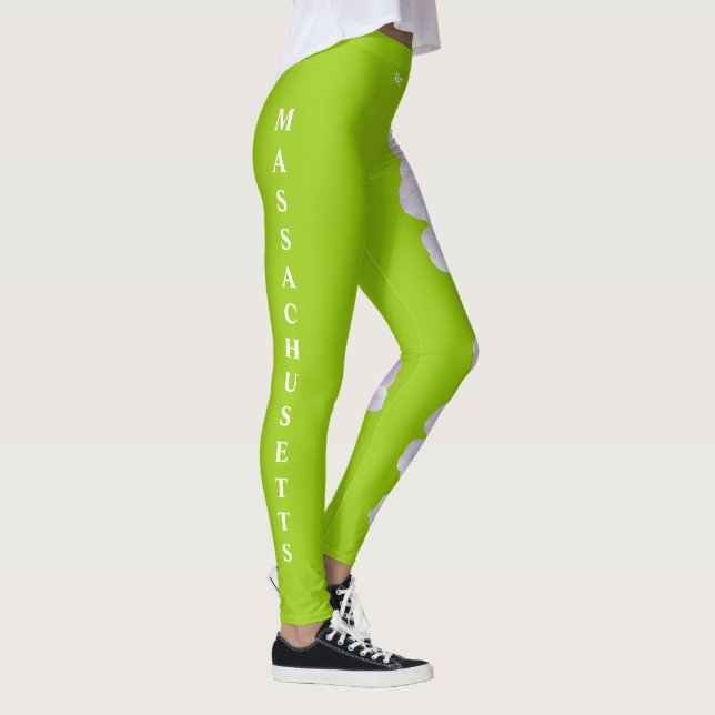 Lime Green Massachusetts State Mayflower Leggings (Right)