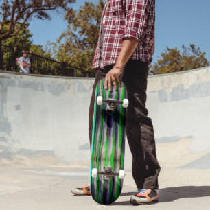 Lime Green Melted Stripe Skateboard