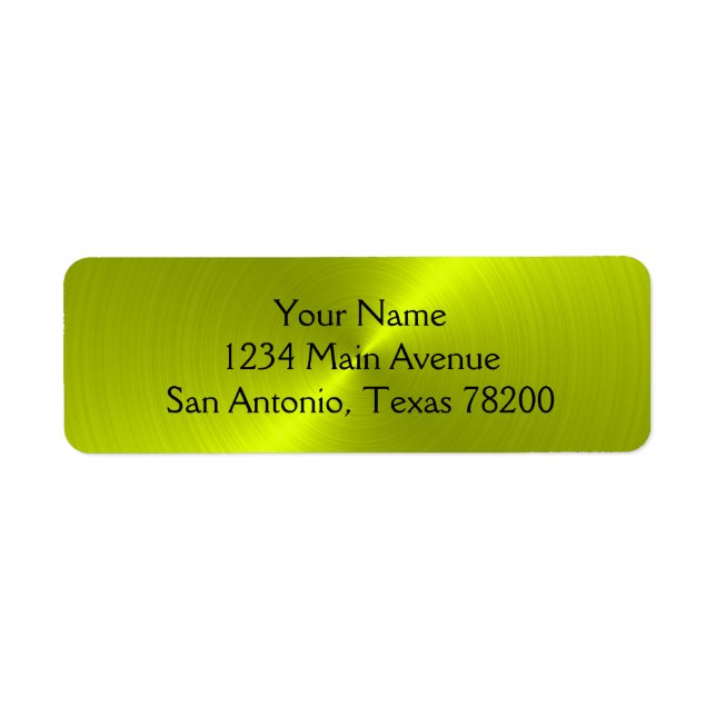 Lime Green Metallic Look Label (Front)