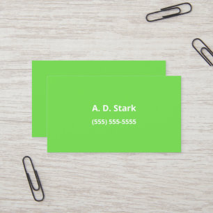 Lime Green Minimalist Business Cards
