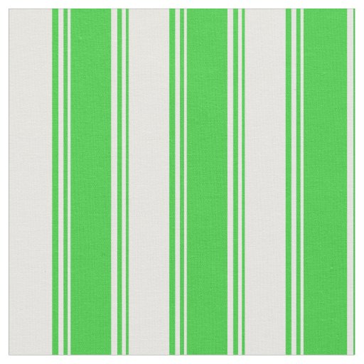 Lime Green & Mint Cream Stripes Pattern Fabric