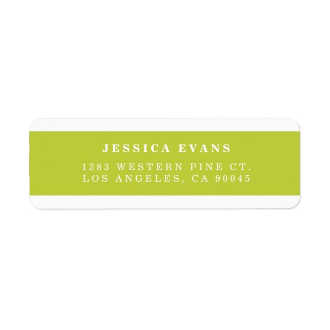 Lime Green | Modern Color Stripe Address Labels (Front)