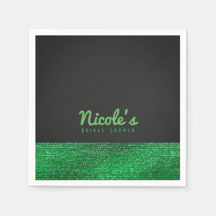 Lime Green Modern Glam Sequins Chic Party Paper Napkins