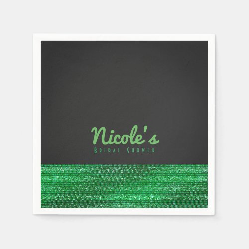 Lime Green Modern Glam Sequins Chic Party Paper Napkins