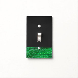 Lime Green Modern Glam Sequins Chic Trendy Cool Light Switch Cover