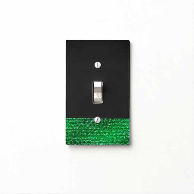 Lime Green Modern Glam Sequins Chic Trendy Cool Light Switch Cover (In Situ)