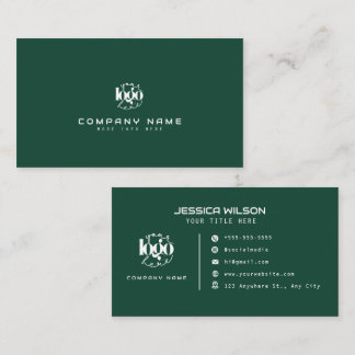 Lime Green Modern Minimal Professional Custom logo Business Card