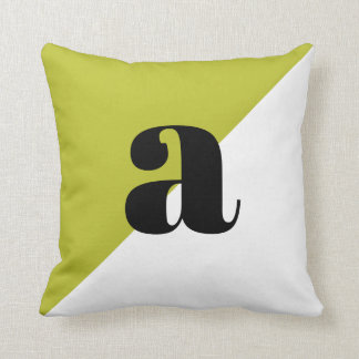 Lime Green Modern Minimal Trendy Monogram Throw Pillow