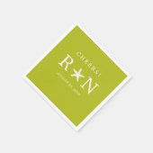 Lime Green Monogram Starfish | Wedding Paper Napkins (Corner)