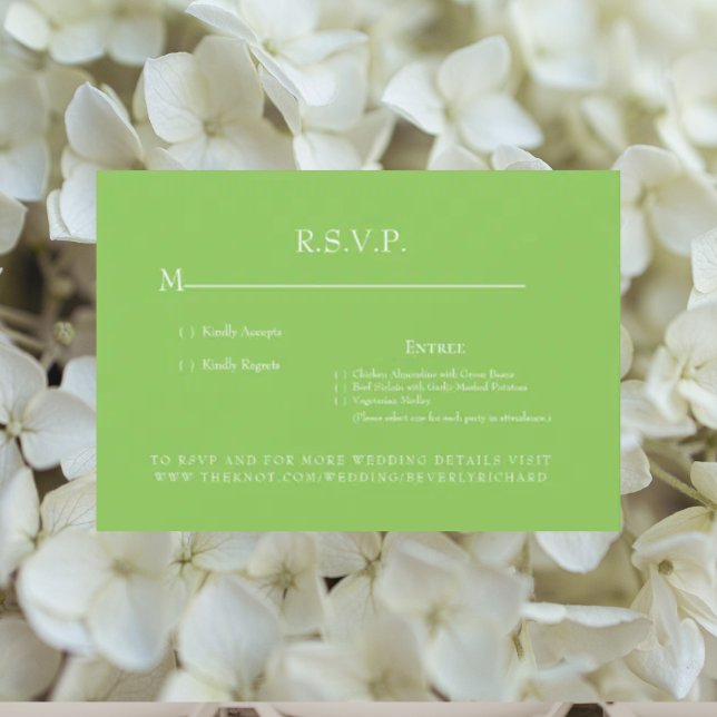 Lime Green Monogram Wedding RSVP Card (Creator Uploaded)