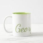 Lime Green Monogrammed Textured Name Two-tone Coffee Mug at Zazzle