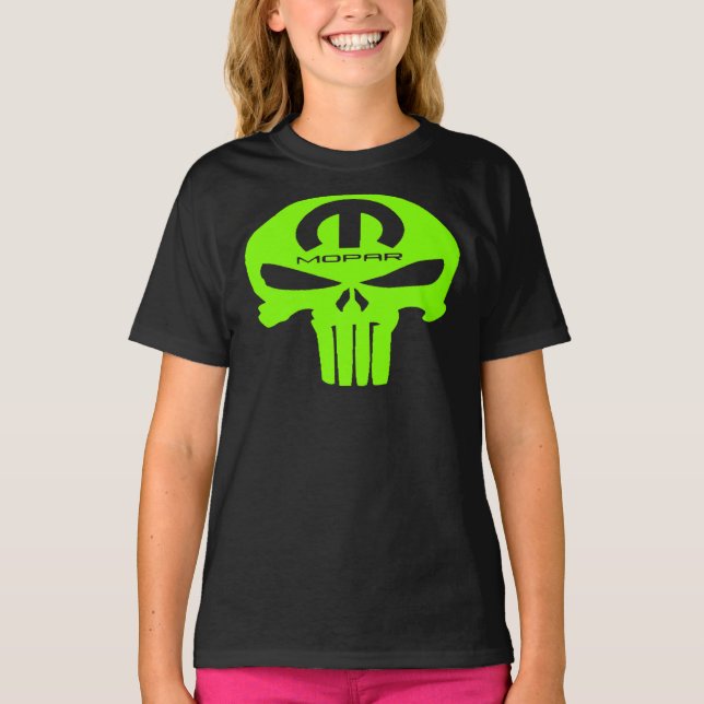 Lime Green Mopar Punsiher Automobilia Classic T-Sh T-Shirt (Front)