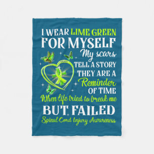 Lime Green Myself Spinal Cord Survivor Design Fleece Blanket
