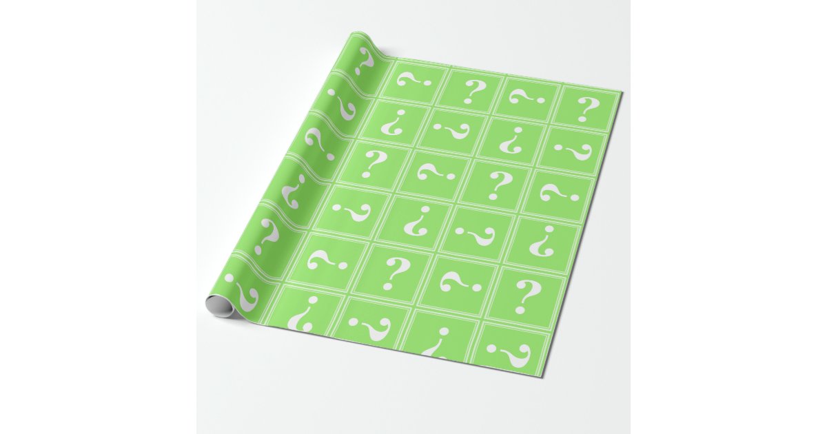 Lime green mystery wrapping paper