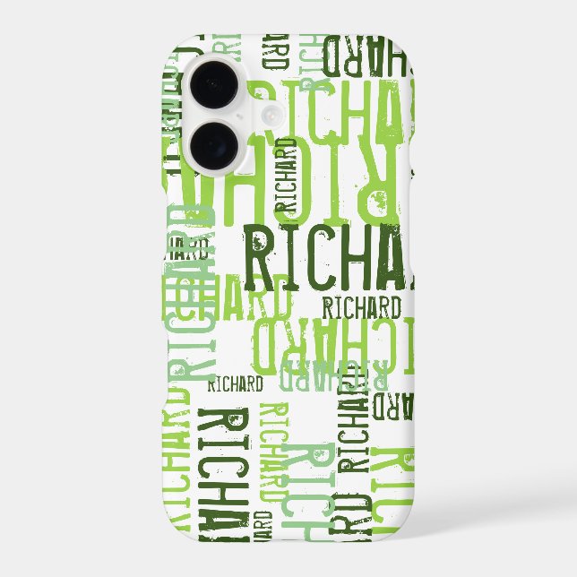 lime green name typography   Case-Mate iPhone case (Back)
