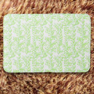 Lime Green Natural Vine Decorative Line Art Bath Mat