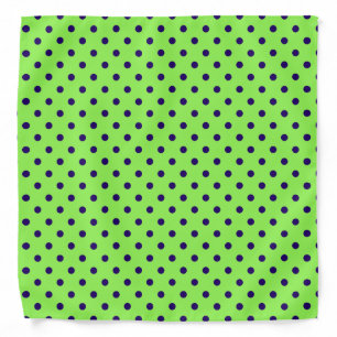 Lime Green Navy Blue Polka Dot Bandana