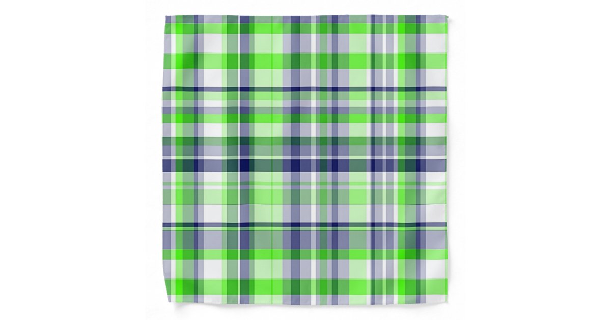 Emerald Green, Hot Pink, White Preppy Madras Plaid Wrapping Paper